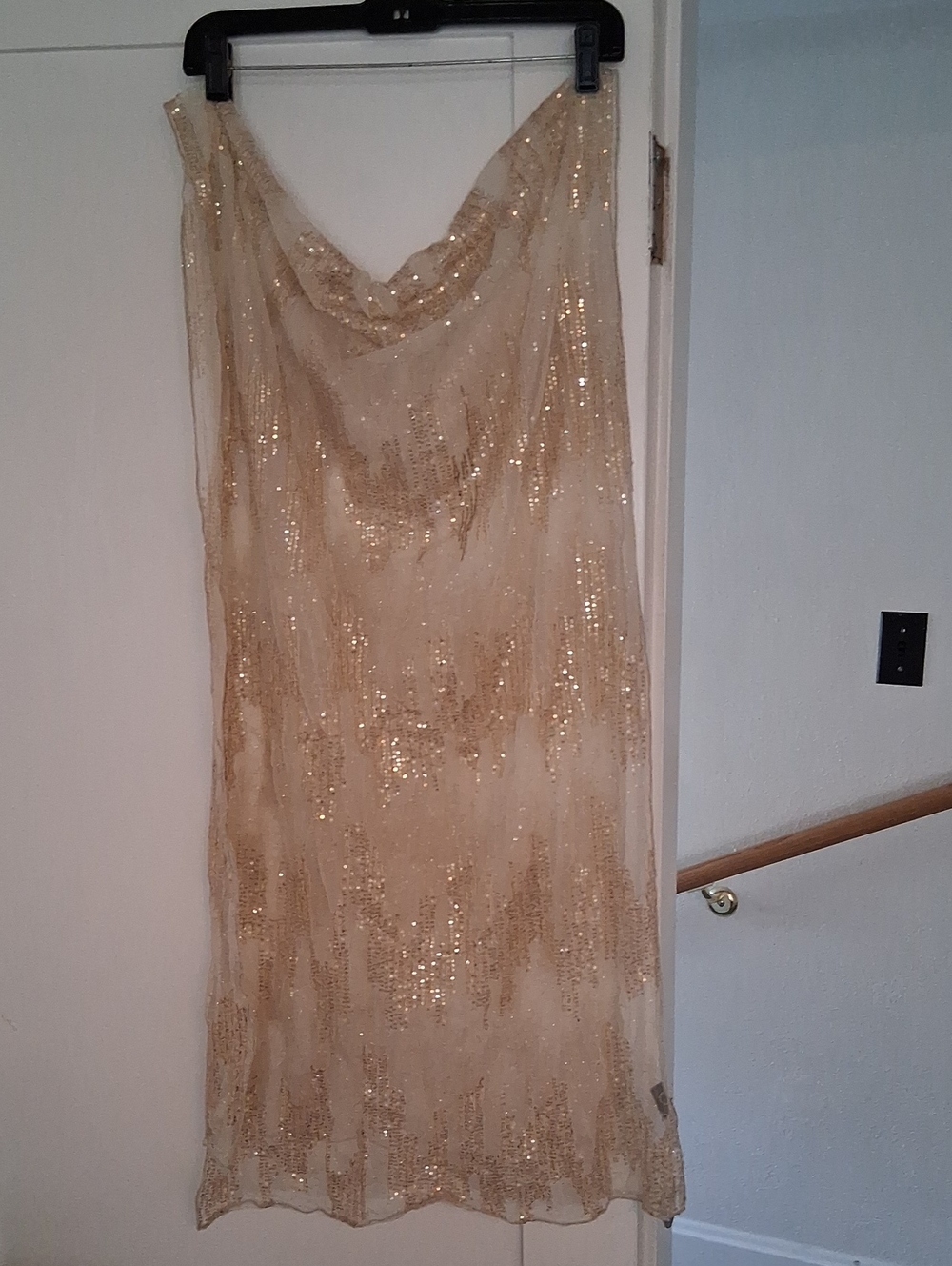 Neiman Marcus Gold Sequin Wrap Scarf By Elizabeth Gillett Nyc